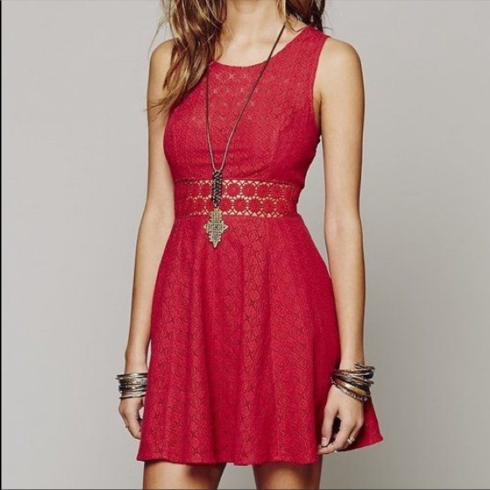 Women’s Free People Lace Daisy Cutout Waist Dress